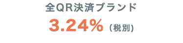 全QR決済ブランド 3.24%（税別)