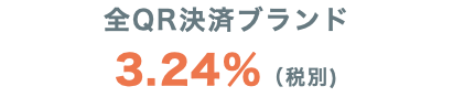 全QR決済ブランド 3.24%（税別)