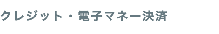 クレジット・電子マネー決済